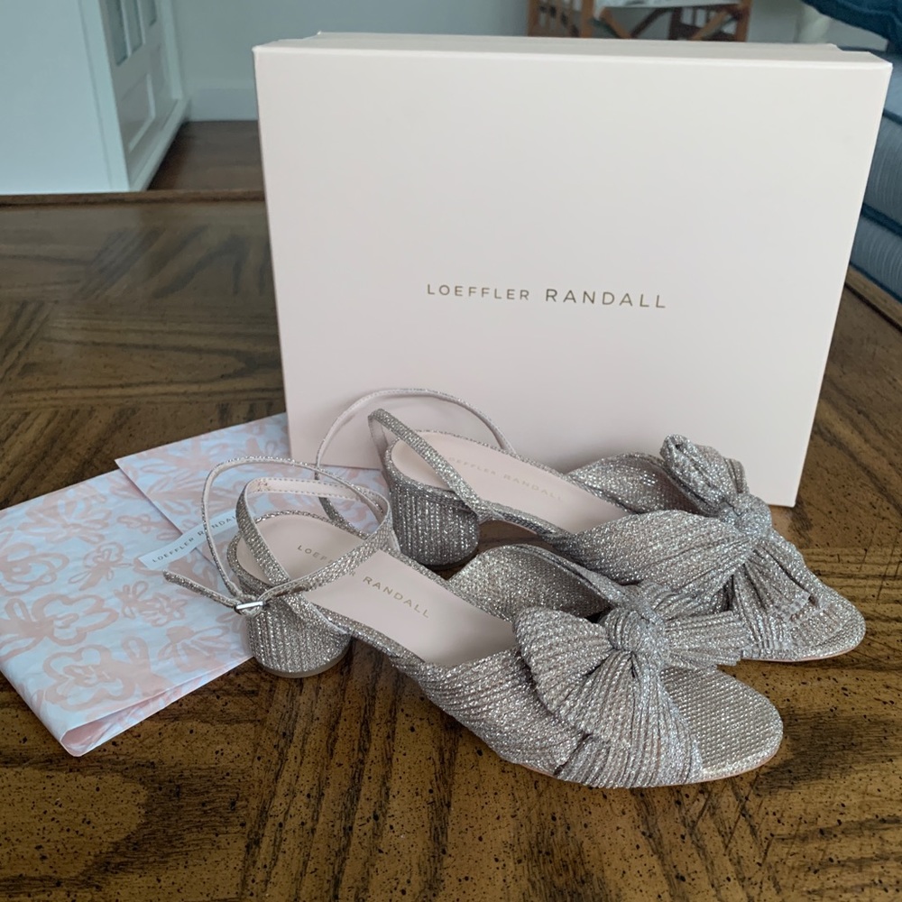 Loeffler Randall Rose Gold Dahlia Knotted Sandalls